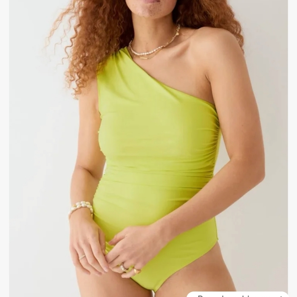 J Crew Sz 16 Re-imagined One Shoulder Swimsuit Plus Size